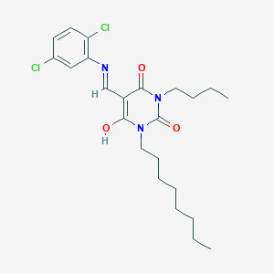 molecular formula C23H31Cl2N3O3 B429424 1-butyl-5-[(2,5-dichloroanilino)methylene]-3-octyl-2,4,6(1H,3H,5H)-pyrimidinetrione 