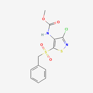 molecular formula C12H11ClN2O4S2 B4294246 methyl [5-(benzylsulfonyl)-3-chloroisothiazol-4-yl]carbamate 