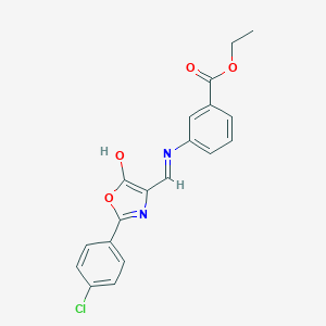 molecular formula C19H15ClN2O4 B429425 ethyl 3-{[(2-(4-chlorophenyl)-5-oxo-1,3-oxazol-4(5H)-ylidene)methyl]amino}benzoate 