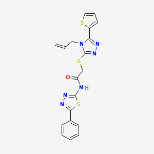 molecular formula C19H16N6OS3 B4294266 2-{[4-allyl-5-(2-thienyl)-4H-1,2,4-triazol-3-yl]thio}-N-(5-phenyl-1,3,4-thiadiazol-2-yl)acetamide 