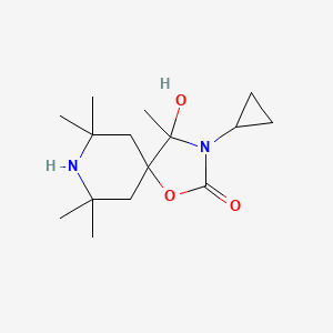 molecular formula C15H26N2O3 B4294272 3-cyclopropyl-4-hydroxy-4,7,7,9,9-pentamethyl-1-oxa-3,8-diazaspiro[4.5]decan-2-one 