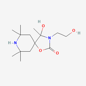 molecular formula C14H26N2O4 B4294276 4-hydroxy-3-(2-hydroxyethyl)-4,7,7,9,9-pentamethyl-1-oxa-3,8-diazaspiro[4.5]decan-2-one 