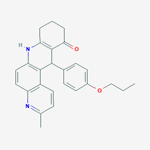 3-methyl-12-(4-propoxyphenyl)-8,9,10,12-tetrahydrobenzo[b]-4,7-phenanthrolin-11(7H)-one