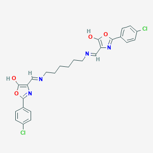 molecular formula C26H24Cl2N4O4 B429429 2-(4-chlorophenyl)-4-{[(6-{[(2-(4-chlorophenyl)-5-oxo-1,3-oxazol-4(5H)-ylidene)methyl]amino}hexyl)amino]methylene}-1,3-oxazol-5(4H)-one 