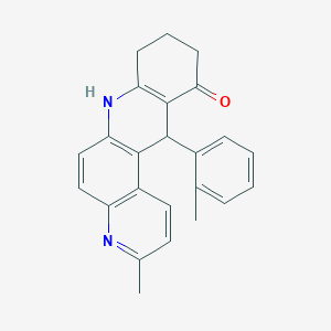 molecular formula C24H22N2O B4294293 3-methyl-12-(2-methylphenyl)-8,9,10,12-tetrahydrobenzo[b]-4,7-phenanthrolin-11(7H)-one 