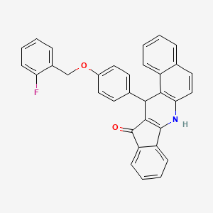 molecular formula C33H22FNO2 B4294307 13-{4-[(2-fluorobenzyl)oxy]phenyl}-7,13-dihydro-12H-benzo[f]indeno[1,2-b]quinolin-12-one 