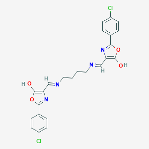molecular formula C24H20Cl2N4O4 B429431 2-(4-chlorophenyl)-4-{[(4-{[(2-(4-chlorophenyl)-5-oxo-1,3-oxazol-4(5H)-ylidene)methyl]amino}butyl)amino]methylene}-1,3-oxazol-5(4H)-one 