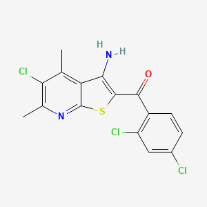 molecular formula C16H11Cl3N2OS B4294346 (3-amino-5-chloro-4,6-dimethylthieno[2,3-b]pyridin-2-yl)(2,4-dichlorophenyl)methanone 