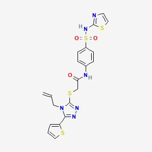 molecular formula C20H18N6O3S4 B4294357 2-{[4-allyl-5-(2-thienyl)-4H-1,2,4-triazol-3-yl]thio}-N-{4-[(1,3-thiazol-2-ylamino)sulfonyl]phenyl}acetamide 