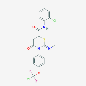 molecular formula C19H15Cl2F2N3O3S B4294370 3-{4-[chloro(difluoro)methoxy]phenyl}-N-(2-chlorophenyl)-2-(methylimino)-4-oxo-1,3-thiazinane-6-carboxamide 