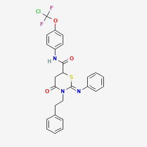 molecular formula C26H22ClF2N3O3S B4294376 N-{4-[chloro(difluoro)methoxy]phenyl}-4-oxo-3-(2-phenylethyl)-2-(phenylimino)-1,3-thiazinane-6-carboxamide 