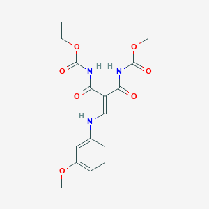 molecular formula C17H21N3O7 B429438 Ethyl 2-{[(ethoxycarbonyl)amino]carbonyl}-3-(3-methoxyanilino)acryloylcarbamate 