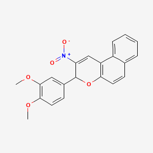 molecular formula C21H17NO5 B4294393 3-(3,4-dimethoxyphenyl)-2-nitro-3H-benzo[f]chromene 