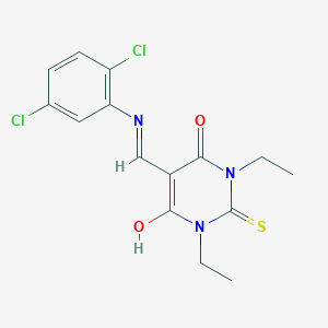 molecular formula C15H15Cl2N3O2S B429440 5-[(2,5-dichloroanilino)methylene]-1,3-diethyl-2-thioxodihydropyrimidine-4,6(1H,5H)-dione 