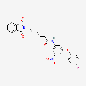 molecular formula C26H22FN3O6 B4294407 6-(1,3-dioxo-1,3-dihydro-2H-isoindol-2-yl)-N-[3-(4-fluorophenoxy)-5-nitrophenyl]hexanamide 
