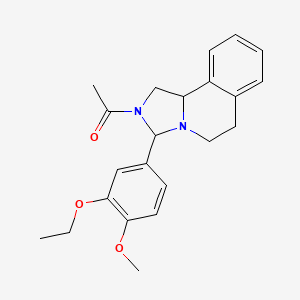 2-acetyl-3-(3-ethoxy-4-methoxyphenyl)-1,2,3,5,6,10b-hexahydroimidazo[5,1-a]isoquinoline