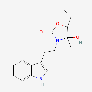 molecular formula C18H24N2O3 B4294424 5-ethyl-4-hydroxy-4,5-dimethyl-3-[2-(2-methyl-1H-indol-3-yl)ethyl]-1,3-oxazolidin-2-one 