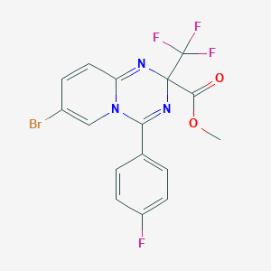 molecular formula C16H10BrF4N3O2 B4294442 methyl 7-bromo-4-(4-fluorophenyl)-2-(trifluoromethyl)-2H-pyrido[1,2-a][1,3,5]triazine-2-carboxylate 