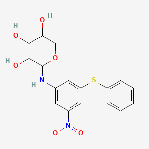 molecular formula C17H18N2O6S B4294446 N-[3-nitro-5-(phenylthio)phenyl]pentopyranosylamine 