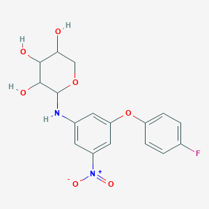 molecular formula C17H17FN2O7 B4294447 N-[3-(4-fluorophenoxy)-5-nitrophenyl]pentopyranosylamine 