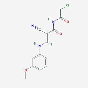 molecular formula C13H12ClN3O3 B429445 N-(chloroacetyl)-2-cyano-3-(3-methoxyanilino)acrylamide 