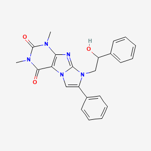 molecular formula C23H21N5O3 B4294453 8-(2-hydroxy-2-phenylethyl)-1,3-dimethyl-7-phenyl-1H-imidazo[2,1-f]purine-2,4(3H,8H)-dione 