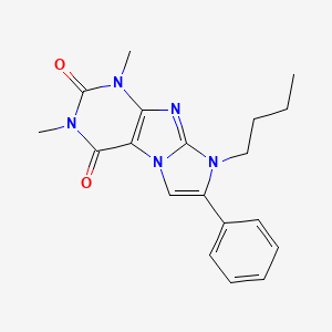 molecular formula C19H21N5O2 B4294454 8-butyl-1,3-dimethyl-7-phenyl-1H-imidazo[2,1-f]purine-2,4(3H,8H)-dione 