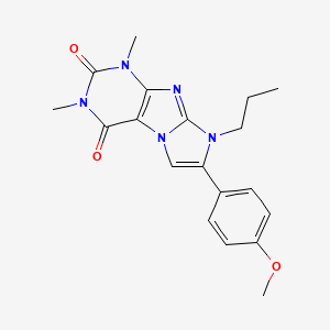 molecular formula C19H21N5O3 B4294460 7-(4-methoxyphenyl)-1,3-dimethyl-8-propyl-1H-imidazo[2,1-f]purine-2,4(3H,8H)-dione 