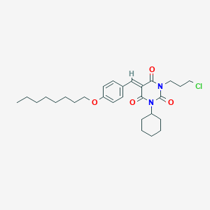 molecular formula C28H39ClN2O4 B429450 1-(3-chloropropyl)-3-cyclohexyl-5-[4-(octyloxy)benzylidene]-2,4,6(1H,3H,5H)-pyrimidinetrione 