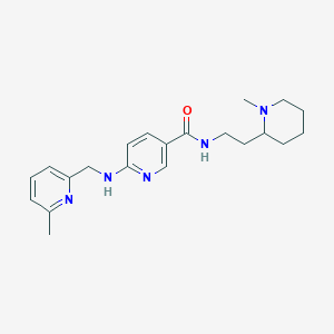 molecular formula C21H29N5O B4294514 N-[2-(1-methyl-2-piperidinyl)ethyl]-6-{[(6-methyl-2-pyridinyl)methyl]amino}nicotinamide 