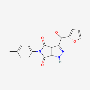 molecular formula C17H13N3O4 B4294532 3-(2-furoyl)-5-(4-methylphenyl)-3a,6a-dihydropyrrolo[3,4-c]pyrazole-4,6(1H,5H)-dione 