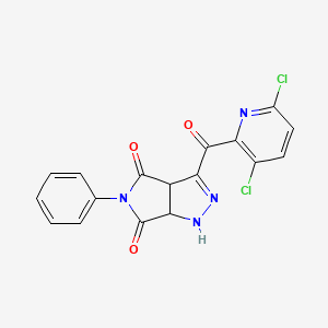 molecular formula C17H10Cl2N4O3 B4294533 3-[(3,6-dichloropyridin-2-yl)carbonyl]-5-phenyl-3a,6a-dihydropyrrolo[3,4-c]pyrazole-4,6(1H,5H)-dione 
