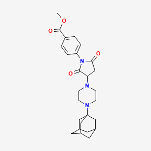 molecular formula C26H33N3O4 B4294540 methyl 4-{3-[4-(1-adamantyl)piperazin-1-yl]-2,5-dioxopyrrolidin-1-yl}benzoate 