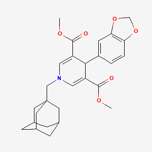 molecular formula C27H31NO6 B4294548 dimethyl 1-(1-adamantylmethyl)-4-(1,3-benzodioxol-5-yl)-1,4-dihydropyridine-3,5-dicarboxylate 