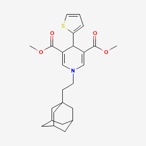 molecular formula C25H31NO4S B4294567 dimethyl 1-[2-(1-adamantyl)ethyl]-4-(2-thienyl)-1,4-dihydropyridine-3,5-dicarboxylate 