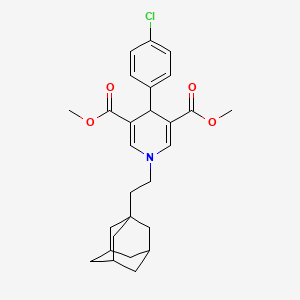 dimethyl 1-[2-(1-adamantyl)ethyl]-4-(4-chlorophenyl)-1,4-dihydropyridine-3,5-dicarboxylate