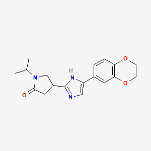 4-[5-(2,3-dihydro-1,4-benzodioxin-6-yl)-1H-imidazol-2-yl]-1-isopropyl-2-pyrrolidinone