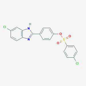 molecular formula C19H12Cl2N2O3S B429460 4-(5-chloro-1H-benzimidazol-2-yl)phenyl 4-chlorobenzenesulfonate 
