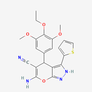 6-amino-4-(4-ethoxy-3,5-dimethoxyphenyl)-3-(2-thienyl)-1,4-dihydropyrano[2,3-c]pyrazole-5-carbonitrile