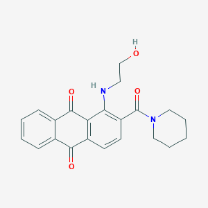 molecular formula C22H22N2O4 B4294615 1-[(2-hydroxyethyl)amino]-2-(piperidin-1-ylcarbonyl)anthra-9,10-quinone 