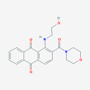 molecular formula C21H20N2O5 B4294620 1-[(2-hydroxyethyl)amino]-2-(morpholin-4-ylcarbonyl)anthra-9,10-quinone 