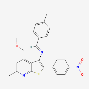 molecular formula C24H21N3O3S B4294628 4-(methoxymethyl)-6-methyl-N-(4-methylbenzylidene)-2-(4-nitrophenyl)thieno[2,3-b]pyridin-3-amine 