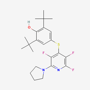 molecular formula C23H29F3N2OS B4294633 2,6-di-tert-butyl-4-[(2,3,5-trifluoro-6-pyrrolidin-1-ylpyridin-4-yl)thio]phenol 
