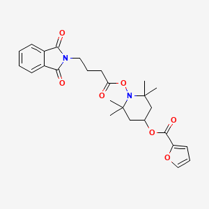molecular formula C26H30N2O7 B4294642 1-{[4-(1,3-dioxo-1,3-dihydro-2H-isoindol-2-yl)butanoyl]oxy}-2,2,6,6-tetramethylpiperidin-4-yl 2-furoate 