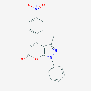 4-{4-nitrophenyl}-3-methyl-1-phenylpyrano[2,3-c]pyrazol-6(1H)-one
