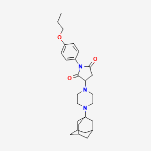 molecular formula C27H37N3O3 B4294668 3-[4-(1-adamantyl)piperazin-1-yl]-1-(4-propoxyphenyl)pyrrolidine-2,5-dione 