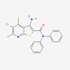molecular formula C22H18ClN3OS B4294695 3-amino-5-chloro-4,6-dimethyl-N,N-diphenylthieno[2,3-b]pyridine-2-carboxamide 