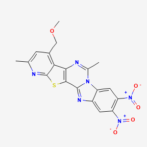 molecular formula C19H14N6O5S B4294696 4-(methoxymethyl)-2,6-dimethyl-9,10-dinitropyrido[3'',2'':4',5']thieno[3',2':4,5]pyrimido[1,6-a]benzimidazole 