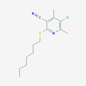 molecular formula C15H21ClN2S B4294699 5-chloro-2-(heptylthio)-4,6-dimethylnicotinonitrile 