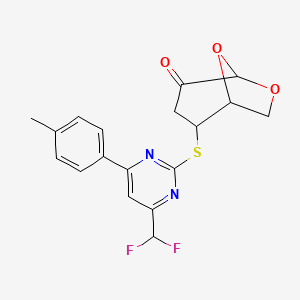 2-{[4-(difluoromethyl)-6-(4-methylphenyl)pyrimidin-2-yl]thio}-6,8-dioxabicyclo[3.2.1]octan-4-one